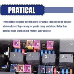 10PCS Fuse Kit, Box Shaped Micro Cartridge Fuses Kit, (20A/30A/40A/50A/60A, Low)