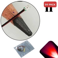 50 x 12v 0603 1608 Red Nano SMD LED Pre-Wired Light Soldered Leads 9v 18v 6v 5v