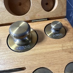 Balance Weight Set Grams (1-50g) (2 x 100g, 200g, 500g, 1kg, & 2kg) Brass 14pc.