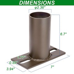 Side Tenon Adapter for Square Poles, Convert Slip Fitter Installation to Side Mo
