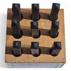 Vintage YOUNG BROS 1/16” REVERSED Steel Stamp Set Letters & Numbers (A-Z & 0-9)