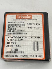 Unbrako (117298) 5/16″ x 7/8″ OAL Alloy Steel, Grade 8 Dowel Pin – Box of 40