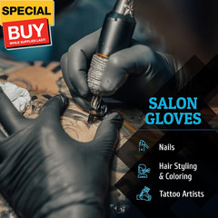 Black Nitrile Disposable Gloves Medium, 50 Count – BBQ, Tattoo, Hair Dye, Cookin
