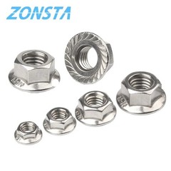 Hexagon Flange Lock Nut DIN6923 M3 M4 M5 M6 M8 M10 M12 M16 M20 304 Stainless