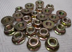 M6 6mm X 1.00 Coarse Thread Flange Nut Lot Of 25 Nuts