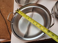 Lot 2 Stainless Steel Shabu Shabu Hot Pot W/Divider Dual Sided Hot cooking Pot
