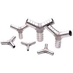Metaland Stainless Steel 3/8″ Hose Barb Y Barbed x x 3/8″, Silver