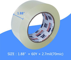 Heavy Duty Packing Tape 6 Rolls, Clear, 2.7 Mil, 1.88″ X 60Y | Total 360Y, Ultra
