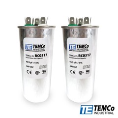 TEMCo 45+5 uf/MFD 440 VAC volts Round Dual Run Capacitor 50/60 Hz -Lot-2