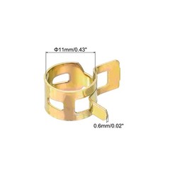 MECCANIXITY ID 11mm 7/16inch Fuel Line Hose Clamps, Pipe 7/16inch, Gold