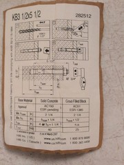 1/2 inch x 5 1/2inch Concrete Anchor Bolt (with nuts & washer) 9 Total With Bit