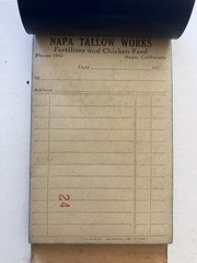Vintage 1926 Receipt Book Pad NAPA TALLOW WORKS , NAPA CALIORNIA