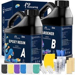 Honcaring Epoxy Resin 64OZ, Epoxy Resin Kit, Clear Resin Epoxy for Crafts, DI…