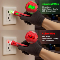 Non Contact Voltage Tester Pen AC Live Wire Detector 12-1000V w/ LCD