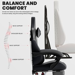 Gaming Chair with Footrest,High Back Gaming Chairs Ergonomic Office Gamer Chair