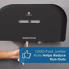 Marathon Jumbo Roll Commercial 2-Ply White Toilet Paper 6 Rolls, 1000 ft./roll