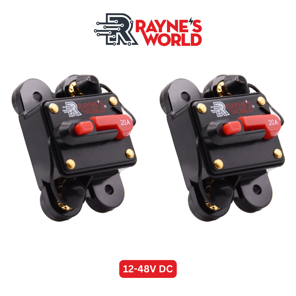 2 PACK 20 Amp Waterproof Circuit Breaker Auto/Marine/Solar 12-48V DC
