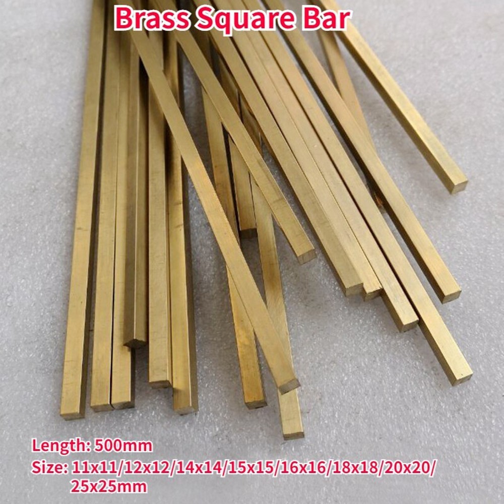 1PC Brass Square Bar Solid Rod 10×10/11×11/12×12/14×14/15×15/16×16/18×18/20x20mm