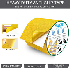 4 Inch X 30FT Anti Slip Safety Grip Tape Waterproof Traction Roll Light Yellow
