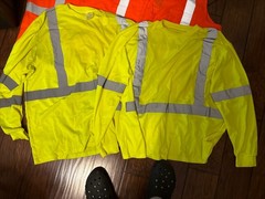 Lot Of 4 Vests: 2 Long Sleeve Neon (3XL), 2 Sleeveless Orange (X2)