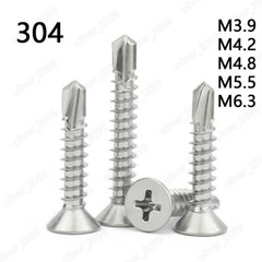 304 Stainless Steel Phillips Countersunk Head Self-Drilling Screws Tek M3.9-M6.3