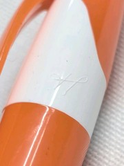 30 Misprint Click Pens: JAVALINA Hub Pen Lot WHITE & CORAL ORANGE 🍊 Blue Ink