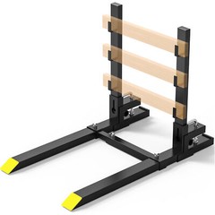 60″ 4000lb Clamp-on Pallet Fork W/ Adjustable Stabilizer Bar & Slot Guard Bar US
