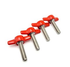 1/4″-20 Thumb Screws T Bolts with Red Butterfly Tee Wing Knob Stainless Steel