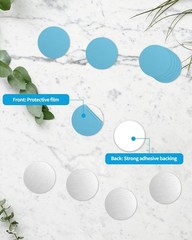 Adhesive Metal Plates 50 Pack for Magnets, Round Thin Steel Sheets