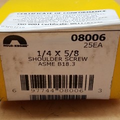Holo-Krome 08006 1/4″ x 5/8″ Shoulder Screw, #10-24 Threads, ASME B18.3 – NEW