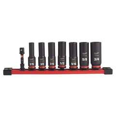 Milwaukee SHOCKWAVE Impact Duty 3/8″ SAE Deep Impact Rated Socket Set (8-Piece)