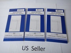 Sales Book Order Receipt Invoice Duplicate Carbonless 50 sets 3.30 x 6.80″ USA