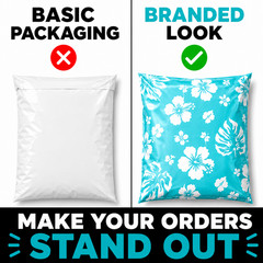 Hawaiian Poly Mailers 10×13 Designer Shipping Bags Self Seal Cute