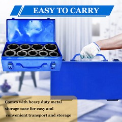 9PC 1″ ONE INCH DRIVE DR DEEP BIG SIZE AIR BLACK IMPACT SOCKET WRENCH TOOL SET