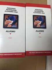 2-boxes 200 Wipes! Allegro 1001 Personal Respirator Cleaning Pads 5 X 8 Inches