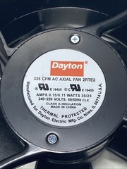 Axial Fan, 4-11/16 in W x 4-11/16 in H x 1-1/2 in D, 55 cfm, 115V AC, IP20, Cast