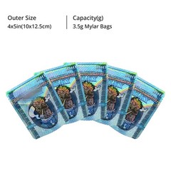 Graffiti Style Mylar Bags Odor Barrier 4×5” Zipper Packaging for Small Goods