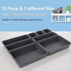 15 PCS Interlocking Desk Drawer Organizer Separator for Office,Bathroom,Kitch…