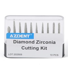 AZDENT Dental Diamond Zirconia Cutting Burs for High Speed Handpiece FG 1.6mm