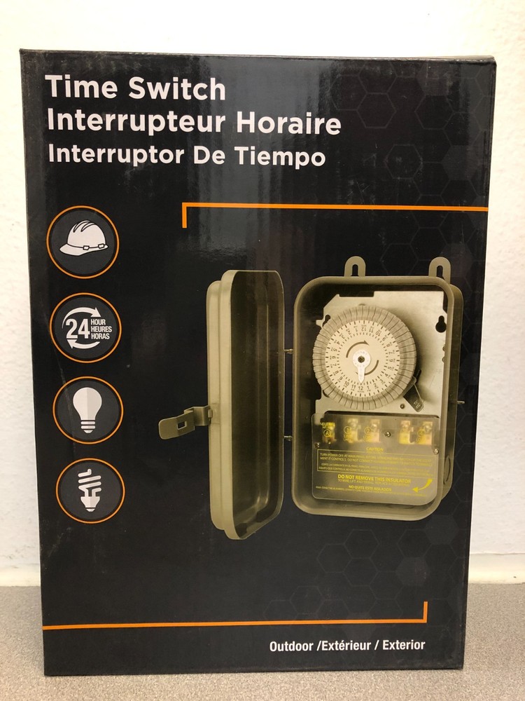 Woods 59104RWD Outdoor Mechanical Timer Switch 277 V Gray