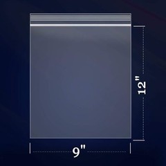 Clear Reclosable Plastic 2-Mil Ziplock Bags Poly Jewelry Zipper Baggies (9″x12″)