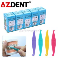 AZDENT 5000Pcs Dental Ortho Elastics Braces Rubber Bands/Elastic Placer Hooks