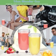 2 PCS 3.2 inches x x 5.9 inches, 2 16 Ounce Jar Cups