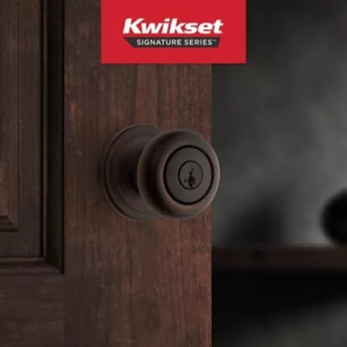 Kwikset Hancock Keyed Entry Door SmartKey Venetian Bronze / Satin Nickel No Key