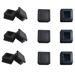 12 Pack 25mm(1′) Black Plastic Square Plug, 1 inch (12 pack),