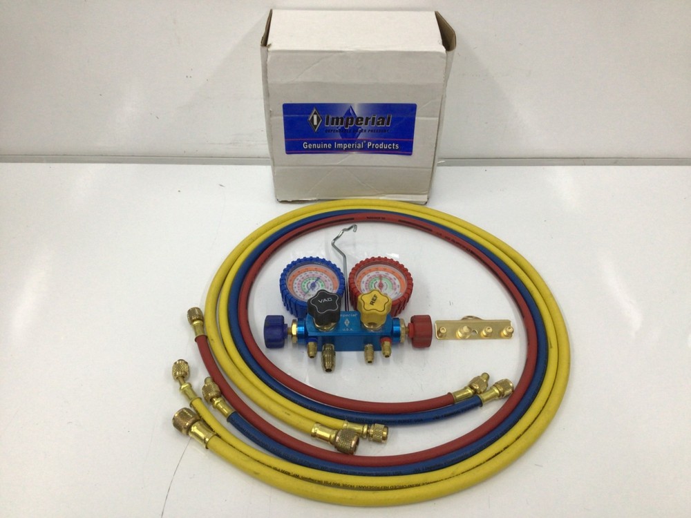Imperial 644-C 4-Valve Manifold 4-60” Hoses 600 Series Calibration PSI 644C