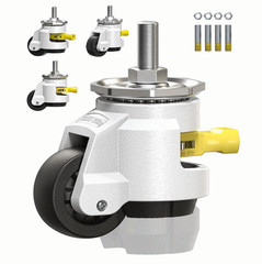 HOLKIE Set of 4 Leveling Stem Casters Retractable Wheels 2200LB Capacity