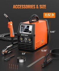 HITBOX 4 IN 1 Gasless MIG Welder Stick LIFT TIG Welding Machine &10ft Spool Gun