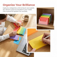 Colored Index Cards 3×5 Inches, 300 Count Neon 3 x 5, Colors—6 Colors