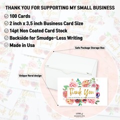 Thank You Cards Small Business (3.5 x 2 Inches – 100 pcs, 300GSM) by Modern 5th